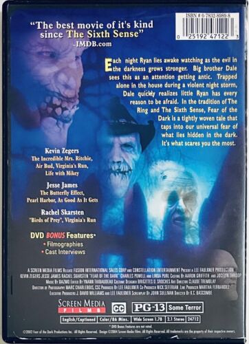 Fear of the Dark (DVD, 2004) Horror Kevin Zegers Screen Media *GR1