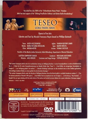 HANDEL Teseo (DVD, 2005) w/ Slipcover Wolfgang Katschner Baroque Opera *GR1