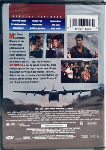 Air America (DVD 1990) Mel Gibson Robert Downey Jr ‧ Comedy/Action Artisan NEW