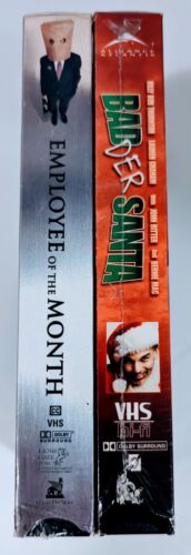 Badder Bad Santa & Employee of the Month VHS RARE Late Release + VHS PROTECTORS