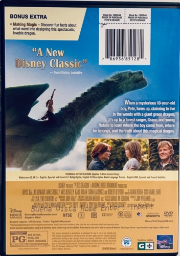 Pete's Dragon (DVD, 2016) VG Animation/Adventure Disney En/Fr/Sp *001