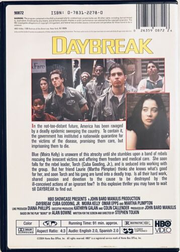 Daybreak (DVD, 1993) w/ Insert Sci-fi/Thriller HBO TV Movie *WM1