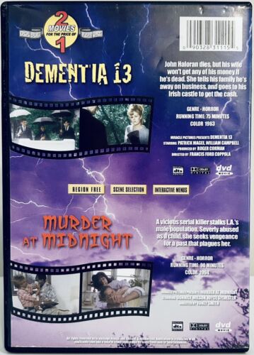 Francis Ford Coppola’s Dementia 13/Murder At Midnight (DVD) Horror Classics*GR1