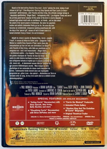 Carrie Special Edition (DVD 2004) w/ Insert Sissy Spacek Horror Bilingual *3HH