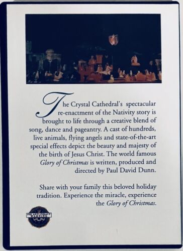 The Glory of Christmas In The Crystal Cathedral Paul David Dunn DVD RARE OOP