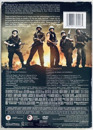 Tropic Thunder (DVD, 2008) w/ Slipcover 2-Disc Set Comedy/War En/Fr/Sp *NE1