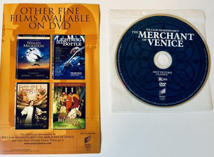 The Merchant of Venice (DVD 2004) w/ Insert WIDES Al Pacino Jeremy Irons *WD1