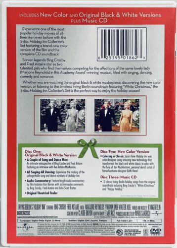 Holiday Inn (DVD 2008) w/ Insert 2-Disc Set 1942 B&W & Colour Musical/Comedy*GR1