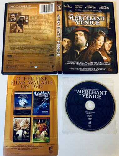 The Merchant of Venice (DVD 2004) w/ Insert WIDES Al Pacino Jeremy Irons *WD1