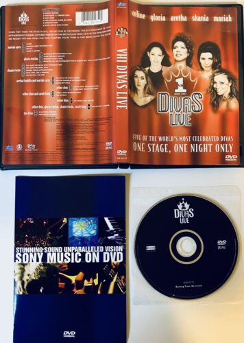 VH1 Divas Live (DVD, 1998) w/ Insert Celine Dion Aretha Franklin, Mariah *WD1