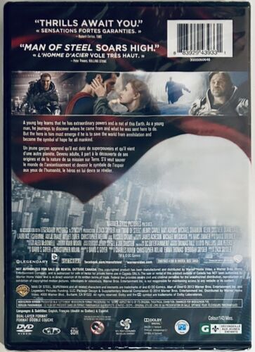 Man Of Steel (DVD, 2013) Widescreen Action/Sci-fi Zack Snyder NEW *GR1