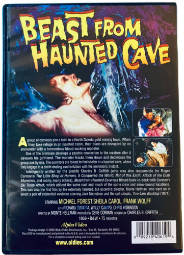 Beast From Haunted Cave (DVD 1959) B&W Michael Forest Sheila Carol Alpha Video