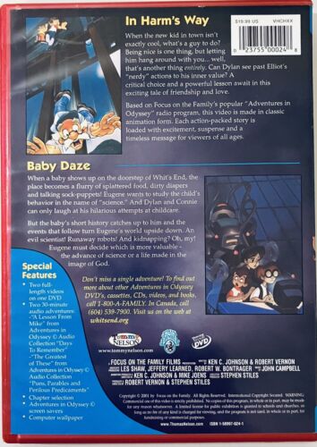 ADVENTURES IN ODYSSEY: In Harms Way & Baby Daze (DVD) Animated RARE OOP*RG3