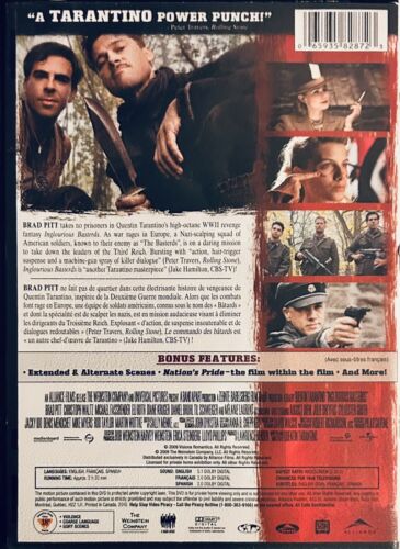 Inglourious Basterds (DVD, 2009) Brad Pitt Quentin Tarantino War En/Fr/Sp *GR1