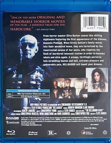 Hellraiser (Blu-ray, 2011) Image Entertainment 1987 Midnight Madness Series *FV1