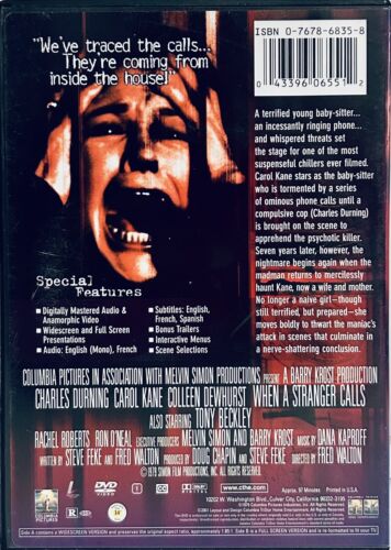 When a Stranger Calls (DVD, 2001) w/ Insert Horror/Mystery Thriller 1979*BF1