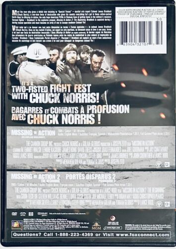 Missing In Action 1 and 2 (DVD, 2014) Chuck Norris Action MGM 80s 2-Disc Set*GR1