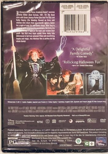 Hocus Pocus (DVD, 1993) 25th Anniversary Edition Bette Midler En/Fr/Sp NEW