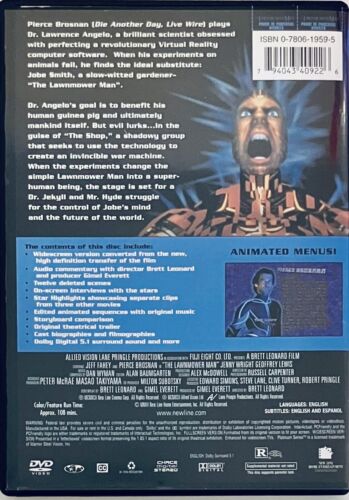 The Lawnmower Man (DVD, 1997) w/ Insert Sci-Fi Horror Newline OOP *GR2