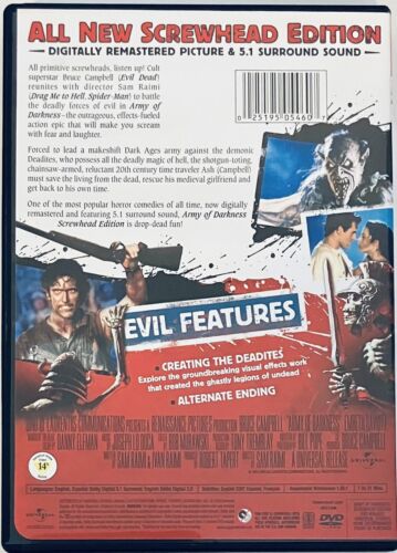 Army of Darkness (DVD, 2009) Widescreen Sam Raimi Screwhead Edition Horror *ED1