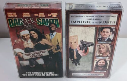 Badder Bad Santa & Employee of the Month VHS RARE Late Release + VHS PROTECTORS