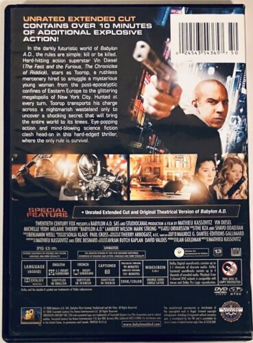 Babylon A.D. Raw and Uncut (DVD 2008) Sci-Fi Bilingual Vin Diesel *N23