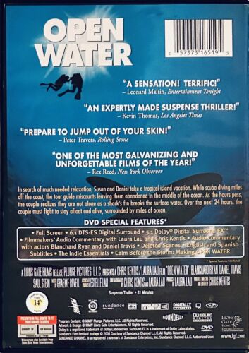 Open Water (DVD, 2004) Full Screen Horror Thriller Shark Lionsgate *NE1