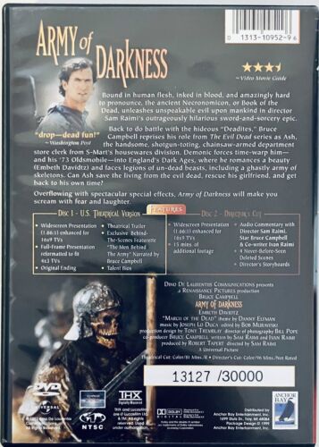 Army of Darkness (DVD, 1999) Anchor Bay 2-Disc Set, Limited No. Special Ed. *ED1