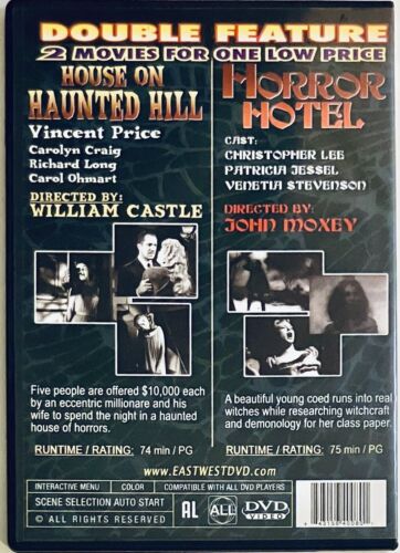 Horror Double Feature (DVD) Hotel House & House On Haunted Hill - Slim Case*GR1