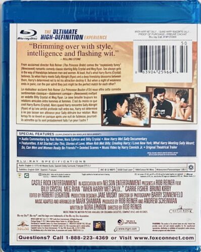 When Harry Met Sally (Blu-ray, 1989) Romance Comedy MGM En/Fr/Sp OOP NEW *GR1