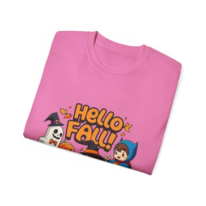 Camiseta unisex de algodón ultrafino con diseño de Hello Fall