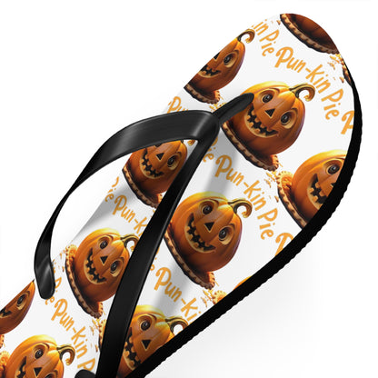 Pun-Kin Pie Design Flip Flops