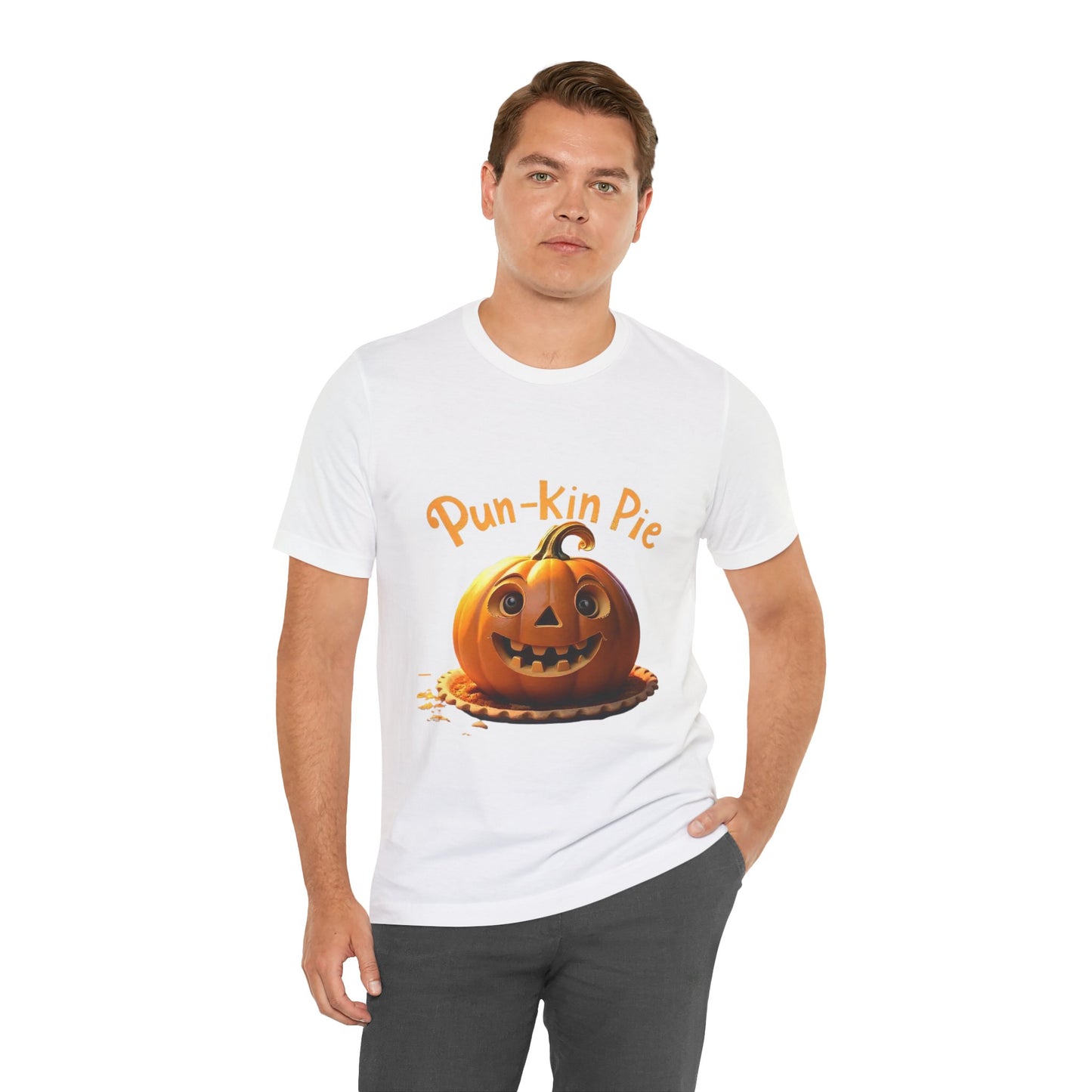 Camiseta Pun-Kin Pie: camiseta unisex de manga corta de jersey suave para otoño