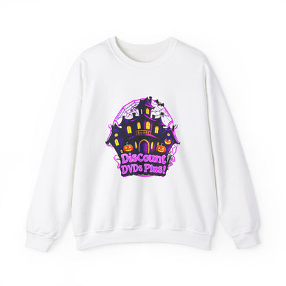 Sudadera unisex de cuello redondo Heavy Blend™ con logotipo de DDP! en la parte delantera y trasera