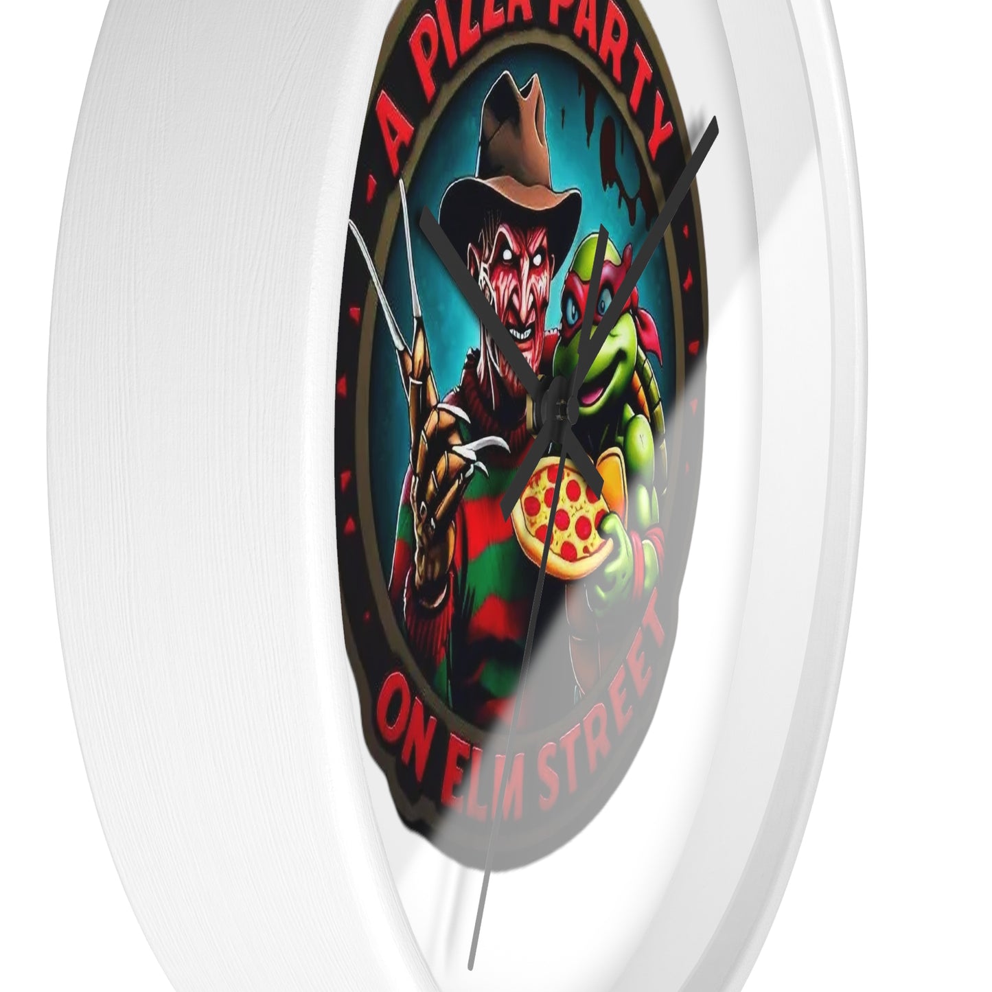 A Pizza Party on Elm Street Wall Clock