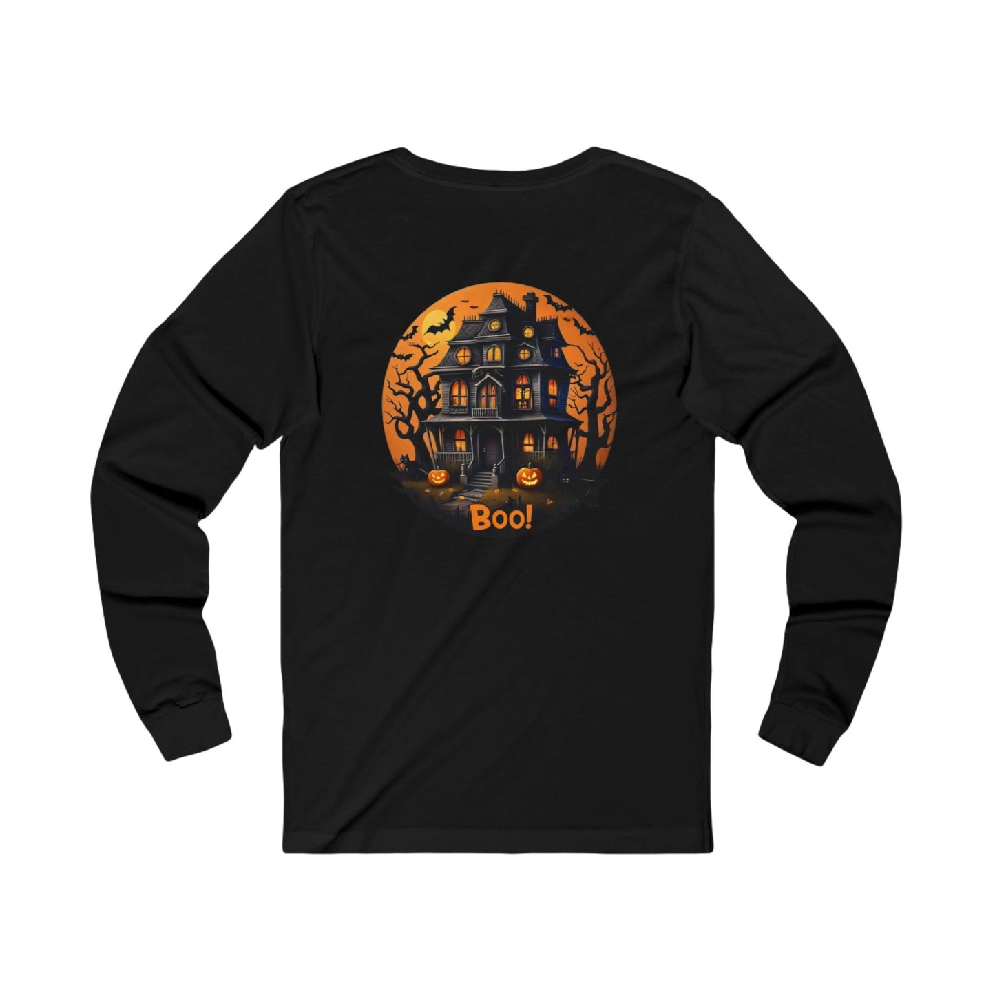 Haunted Halloween House Unisex Jersey Long Sleeve Tee