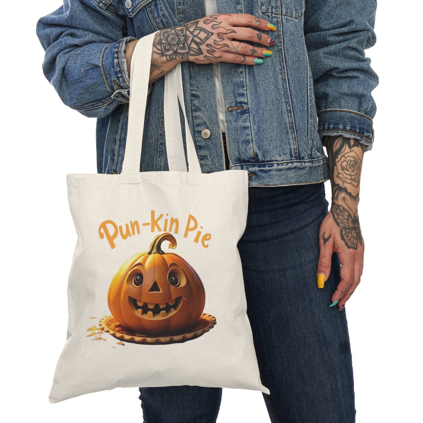 Pun-Kin Pie Cotton Tote Bag