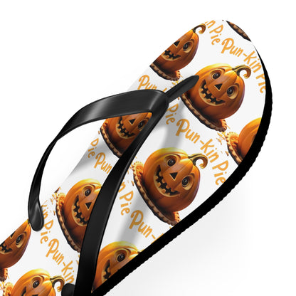 Pun-Kin Pie Design Flip Flops