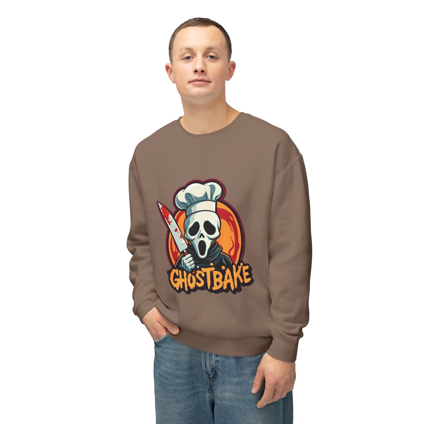 Ghostbake (Front & Back) Unisex Lightweight Crewneck Sweatshirt