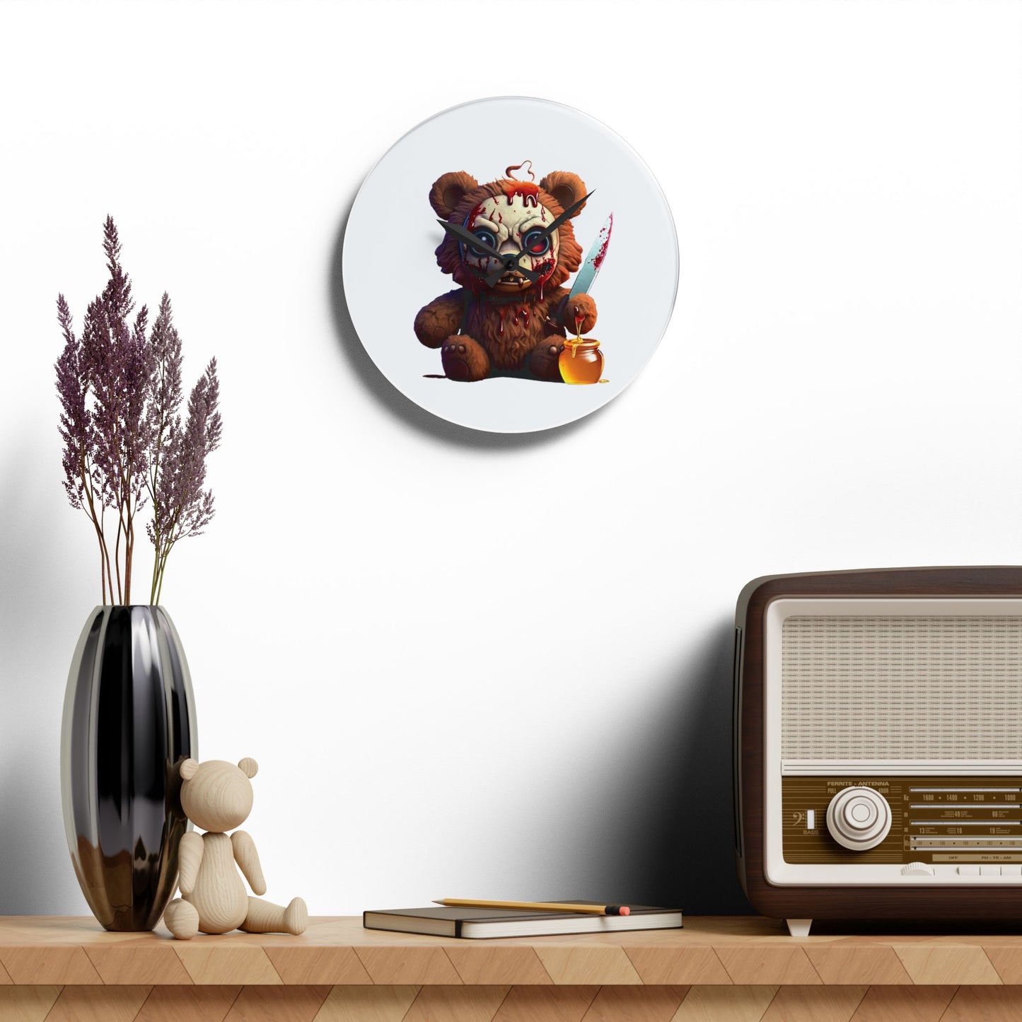 Reloj de pared acrílico de la cosecha oscura de Pooh Winnie the Pooh