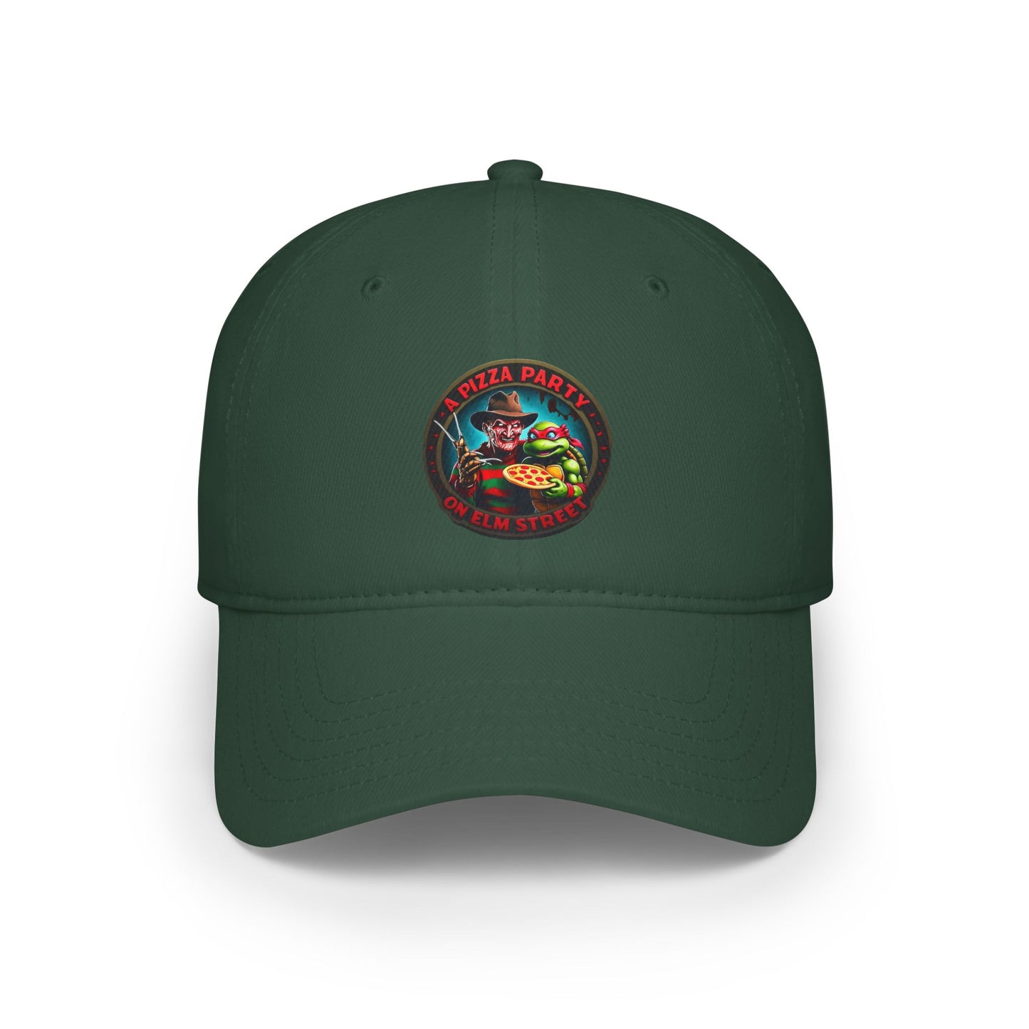 A Pizza Party on Elm Street Low Profile Baseball Cap