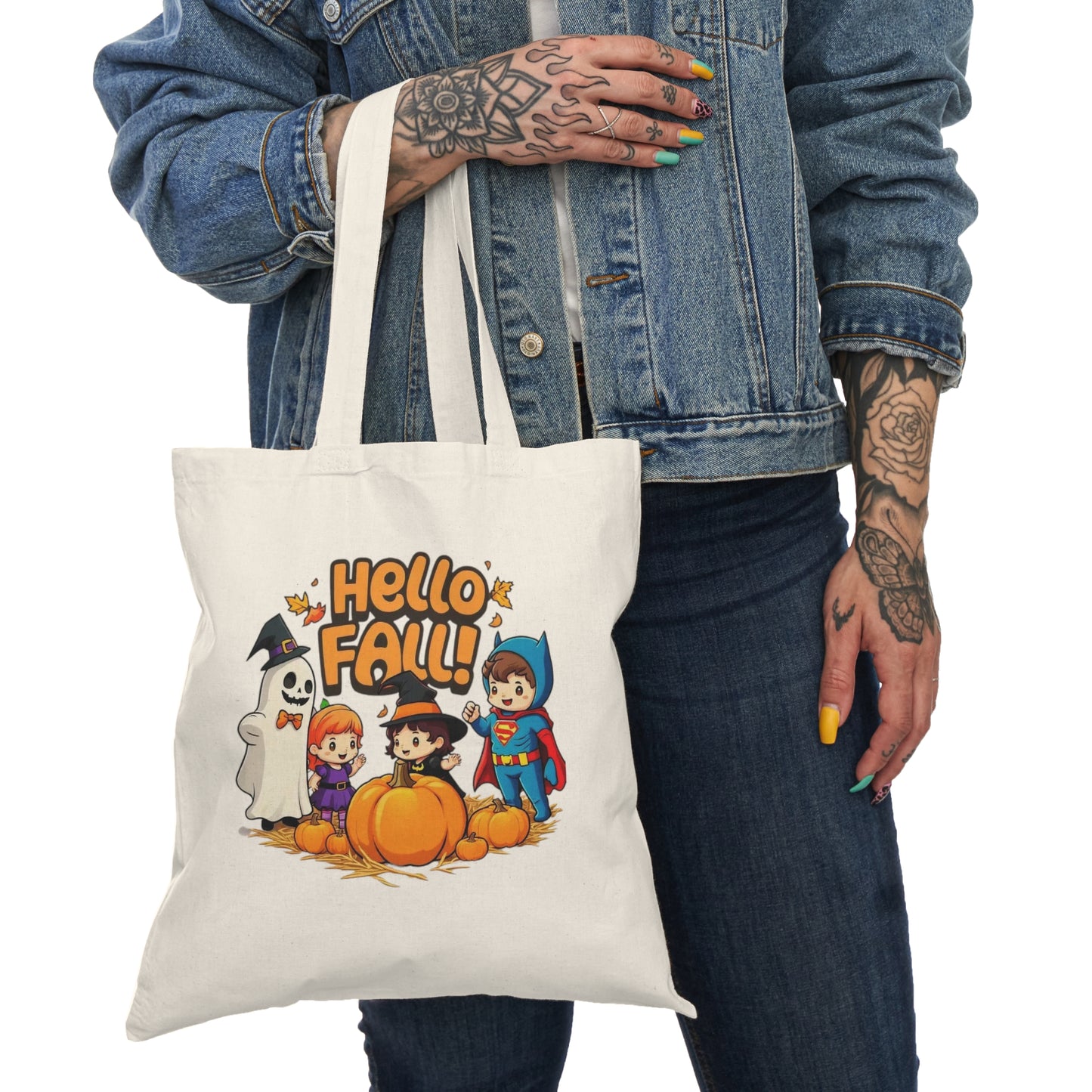 Hello Fall Design Natural Tote Bag