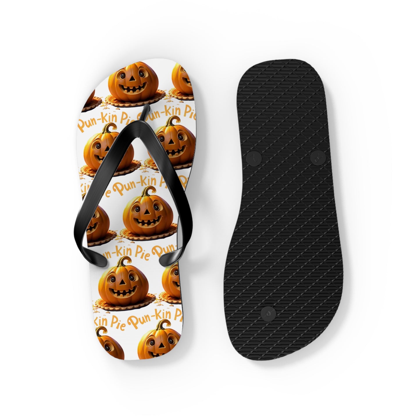 Pun-Kin Pie Design Flip Flops