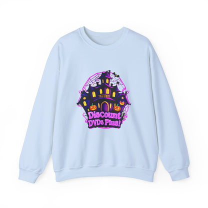 Sudadera unisex de cuello redondo Heavy Blend™ con logotipo de DDP! en la parte delantera y trasera