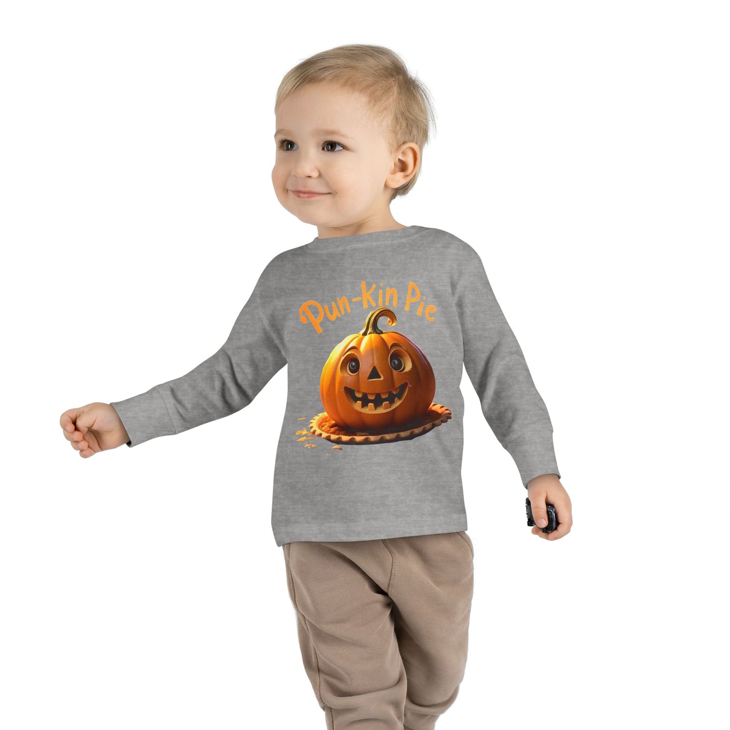 Pun-Kin Pie Design Toddler Long Sleeve Tee