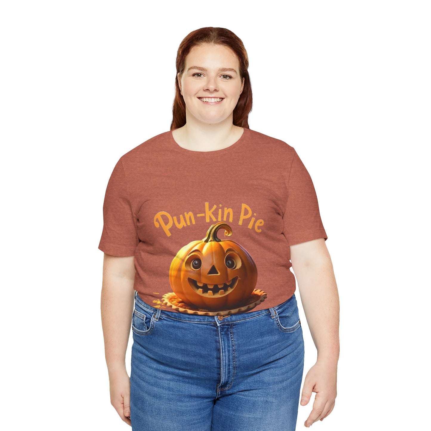 Camiseta Pun-Kin Pie: camiseta unisex de manga corta de jersey suave para otoño