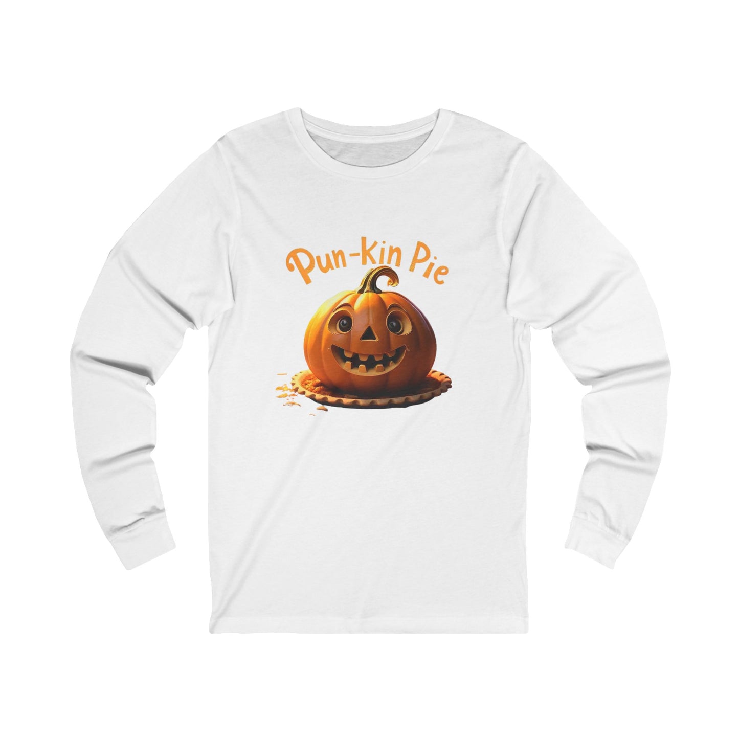 Camiseta de manga larga Cozy Pun-Kin Pie: camiseta de jersey unisex suave para otoño