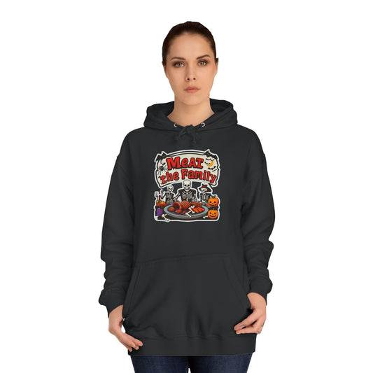 Sudadera unisex universitaria Meat the Family