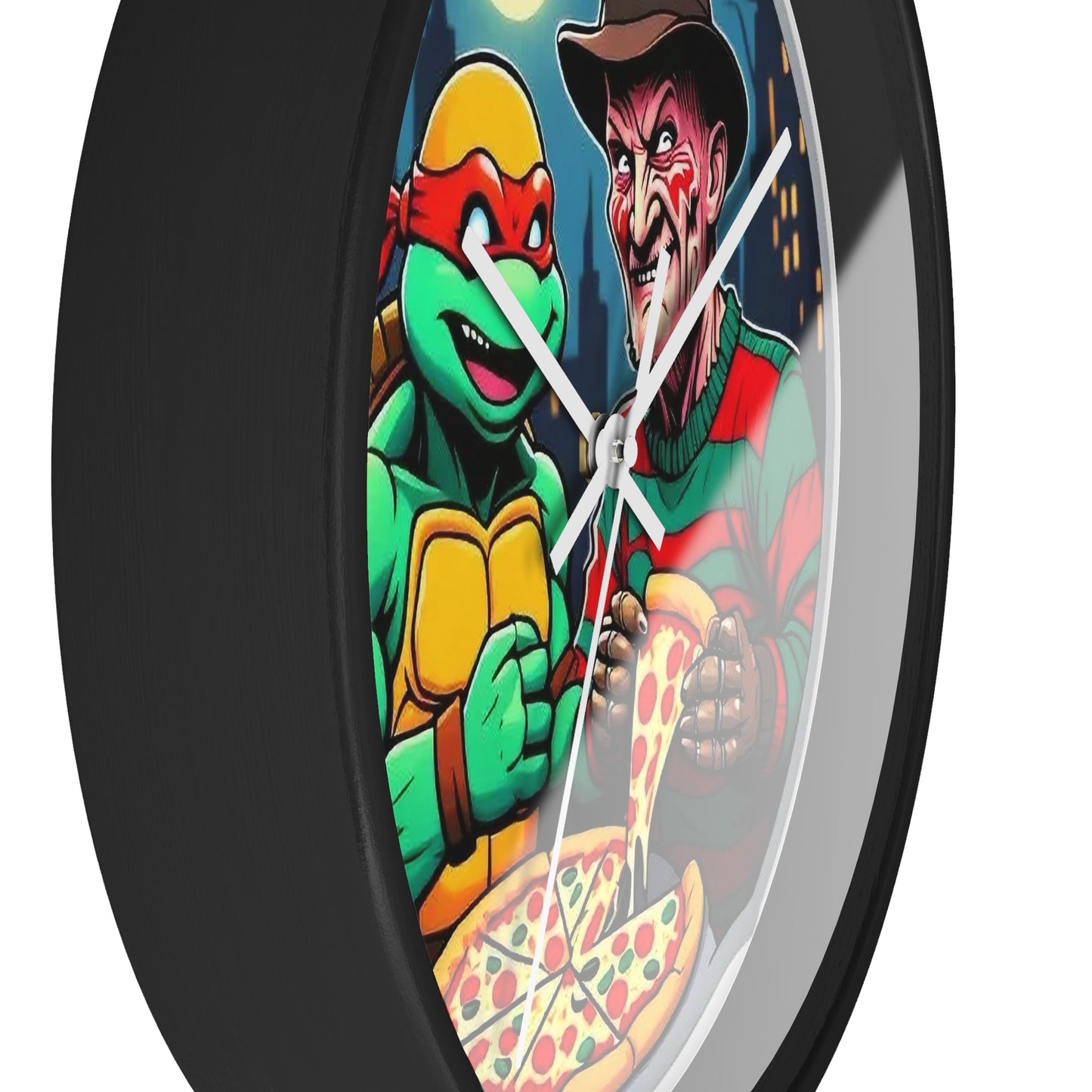 A Pizza Part  on Elm Street (Design 2) Wall Clock