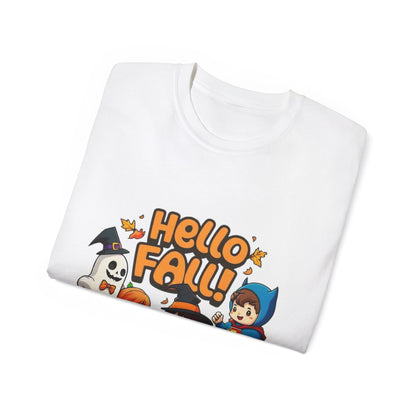 Camiseta unisex de algodón ultrafino con diseño de Hello Fall